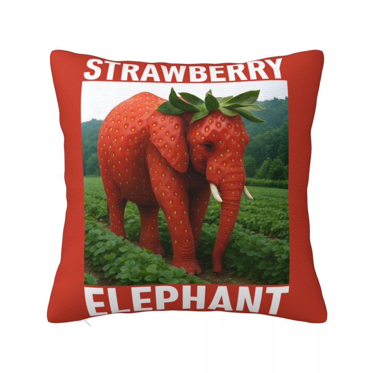 Helenal Unisex Strawberry Elephant Italian Brainrot Meme Pillowcase Printing Cushion Cover Gift Throw Pillow Case Cover Home 40X40cm