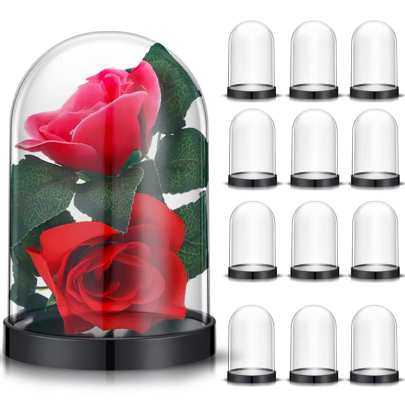 DIY Transparent Plastic Bell Jar Dome Ball with Screw-On Lid for Preserved Flowers Ideal for Valentine's Day And Holiday Crafts