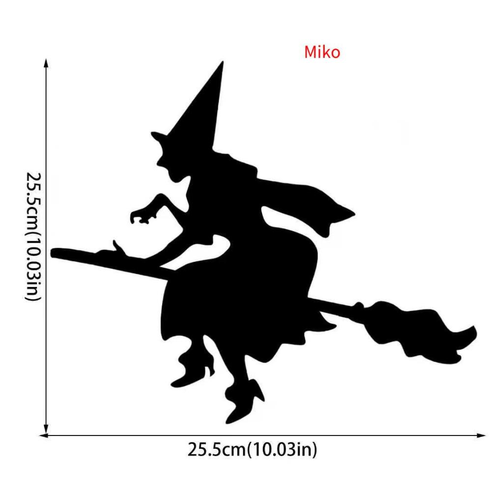 Halloween Witch Window Sticker Giant Ghost Shadow Halloween Party Decor Electrostatic Window Wall Stickers