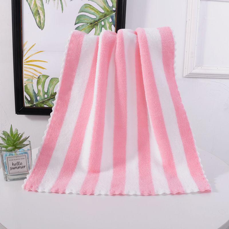 Thickened Coral Fleece Bath Towel: Non-Shedding, Quick-Dry, Water-Absorbent with Color Stripes
