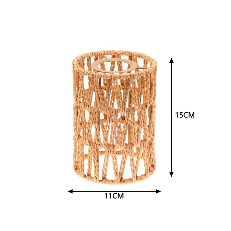 1 Piece Vintage Hanging Lampshade Handmade Woven Lamp Shade For Living Room Bedroom Hotel Simulated Rattan Light Fixture