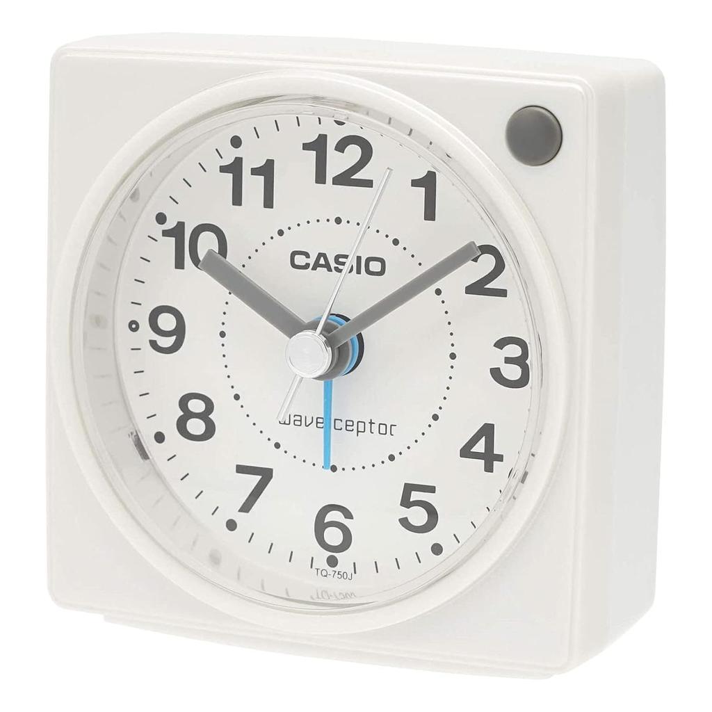 CASIO Alarm Clock Radio-Controlled Table White Analog Desktop Compact Light TQ-750J-7JF