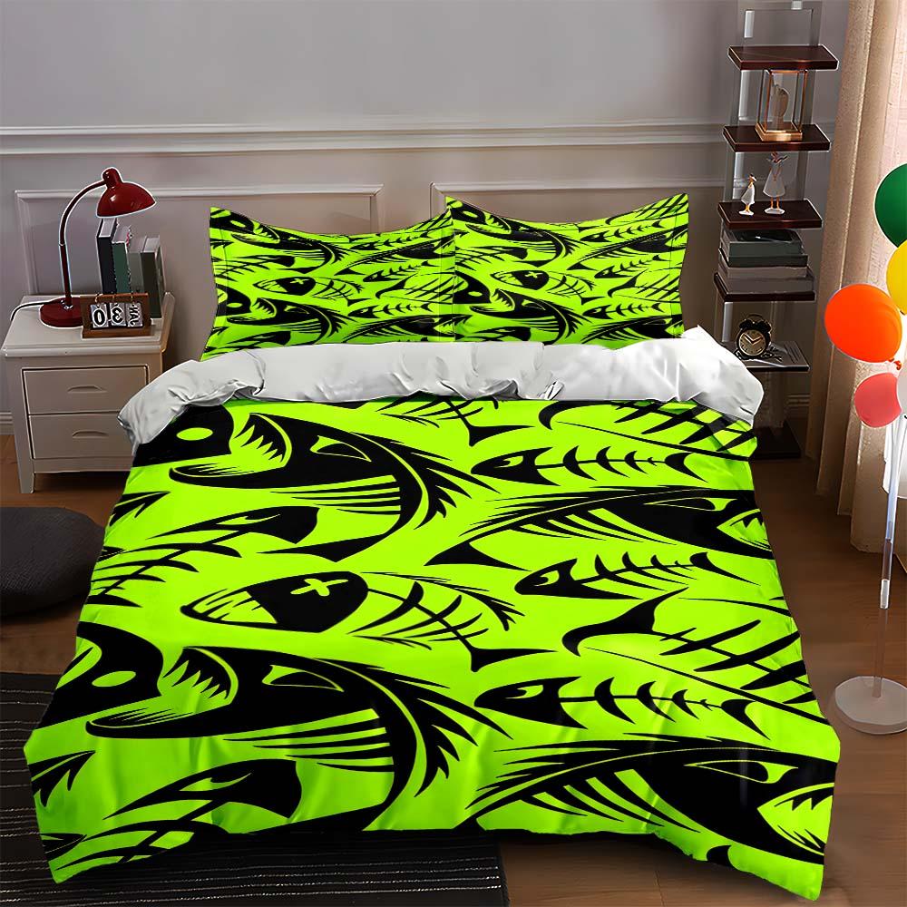 

Bold, fish-inspired, abstract. Bedding Duvet cover sets Duvet covers Pillowcases gifts (1 * Duvet Cover 2 * Pillowcases, without duvet insert) 135x200cm