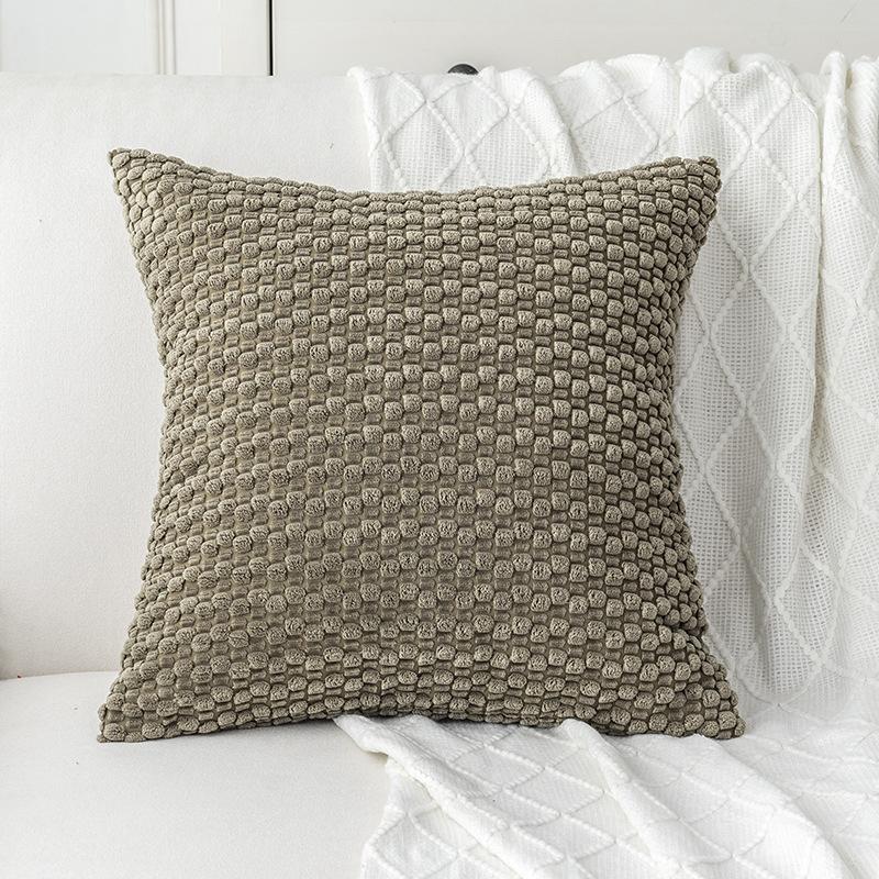 New Double-sided Bubble Corduroy Pillow Solid Color Dormitory Pillow Bedside Cushion Sofa Pillow Cover