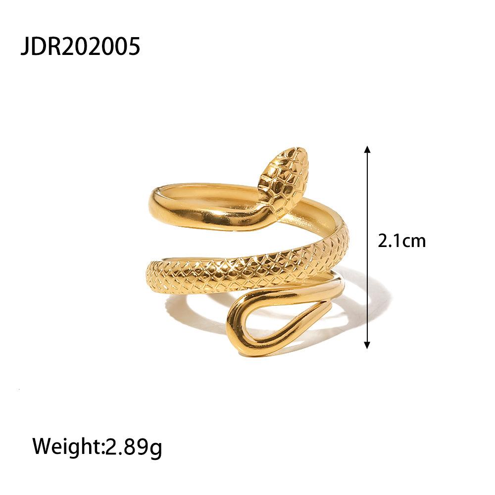 Fashionable And Versatile Stainless Steel Snake Ring Featuring Unique Geometric Shape Women For