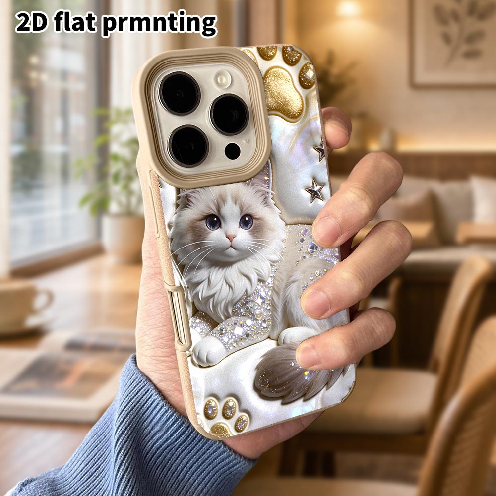 Phone Case: Lambskin 2D Flat Samsung Galaxy A34 A35 M05 M06 S20 S22 S21 FE Plus 5G Protective Case, Ragdoll Cat, Christmas and Halloween Gift