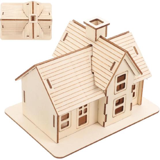 Uonlytech 1 Set Diorama Puzzles for Adults Adult Puzzle Wooden Jigsaw Puzzles Wooden Puzzle for Adults Wooden House Model Assembly House Puzzle Funny