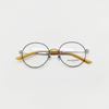 Leibeuntieolseu Sunshine Titanium Round Eyeglass Frames Black Silver Col.3