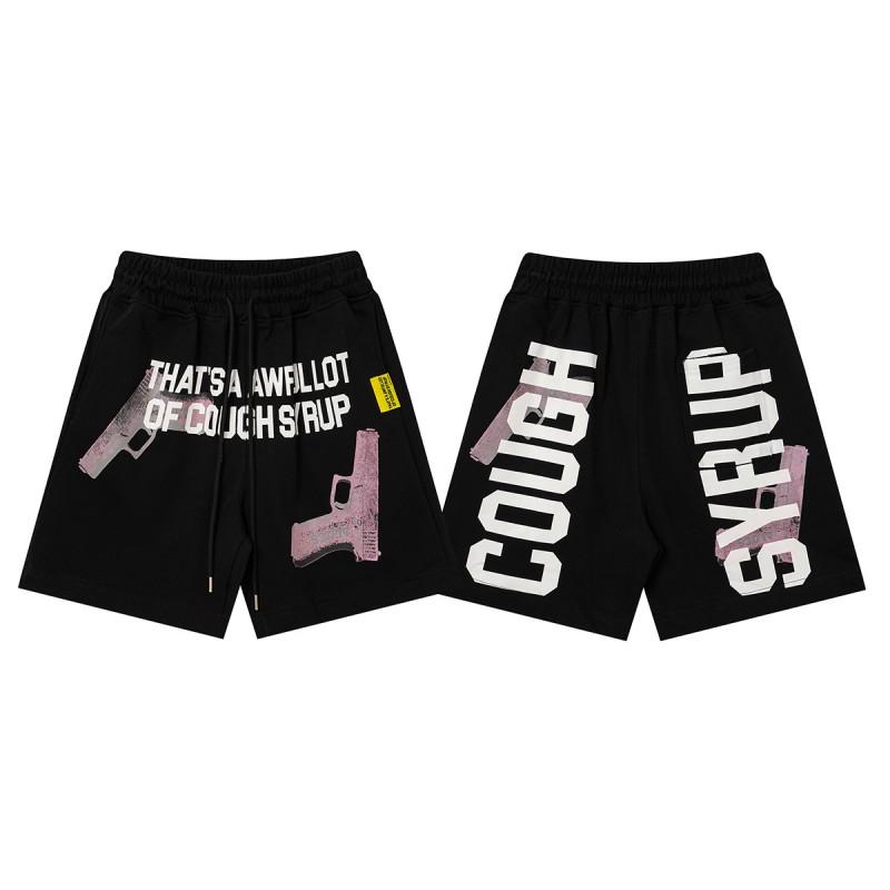 Herren Freizeitshorts mit auffälligem Buchstabenaufdruck Lockerer Schnitt Atmungsaktive Baumwolle Kurze Hosen Jugend