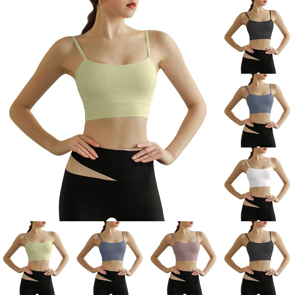 Women's Sports Bra Fixed Cup Slim Strap Yoga Bra Vest