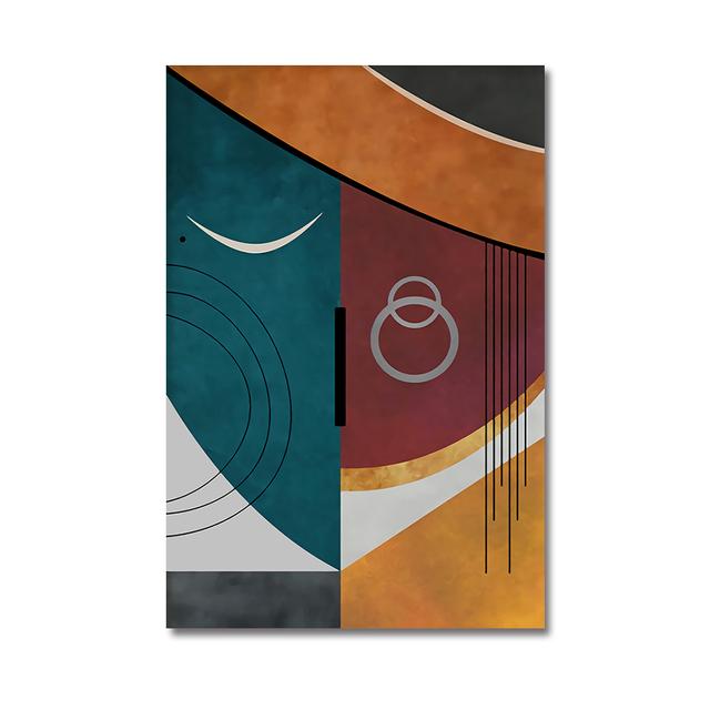 Oljemalerier i Picasso-stil, abstrakte geometriske linjer, kvinnelige ansiktsbilder, plakater og hjemmedekor