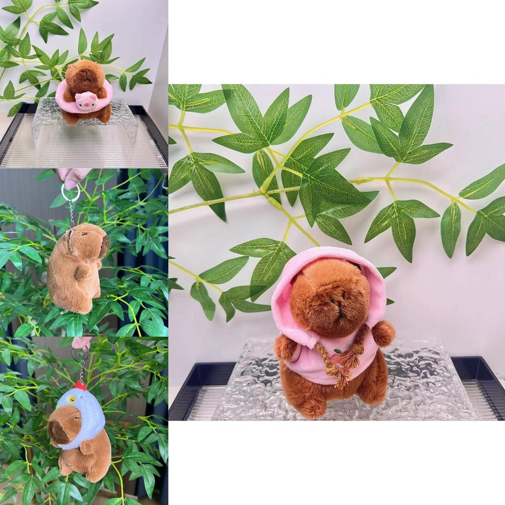 Charmig Kapybara Gosedjur Nyckelring Med Mjukt Tyg Och Unika Färgglada Stilar