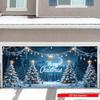 2D door banner, 1 piece, 2D banner, Christmas garage door banner, Christmas tree and colorful light pattern, polyester material
