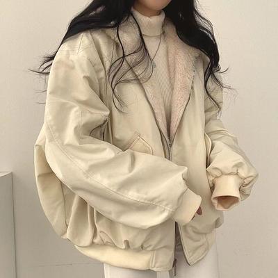 Plus Velvet Thick Women On Both Parkas Fashion Fall Winter Warm Hooded Casual Lamb Clothes Coats Solid All Match Jacket