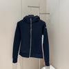 Autumn women's full zipper slim fit hooded fleece sweater casual outdoor slimming sports jacket