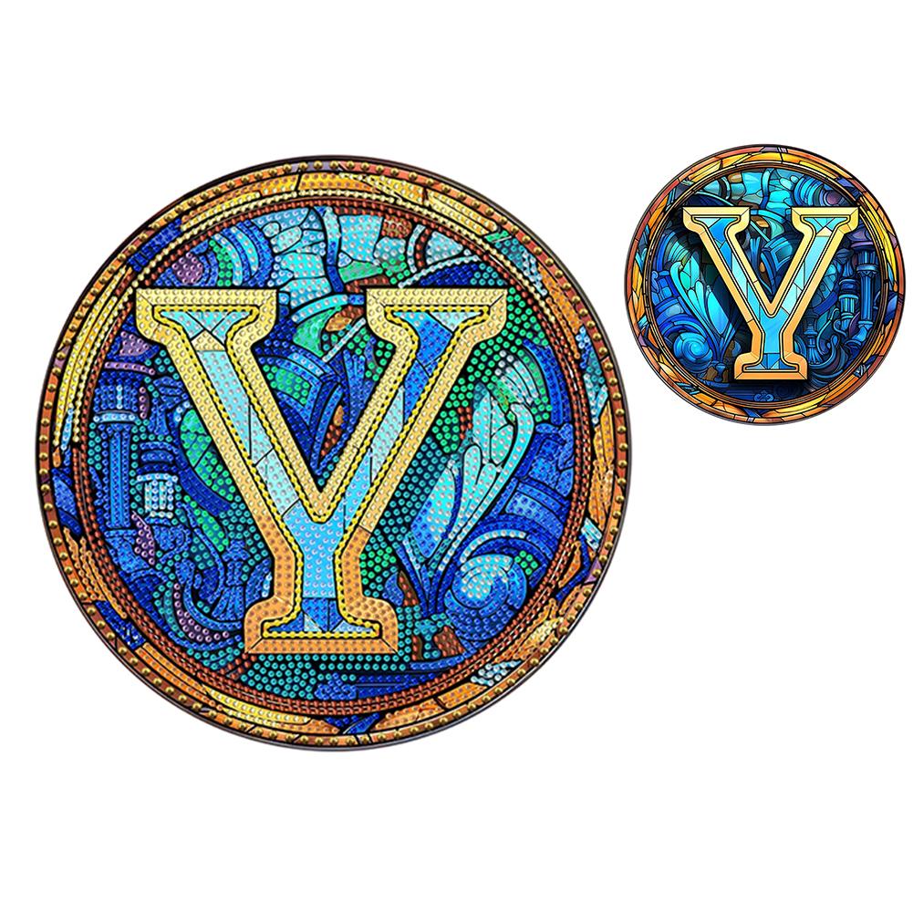 

Двусторонний витраж с буквой, подвеска для алмазной вышивки, подвесная табличка для алмазной вышивки, рождественский декор для дома, окон