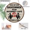 2D Flat 1pc, German Vintage Bathroom Metal Wall Art Sign, Bathroom Sign, Round Aluminum Sign, Hanging Plaque & Wall Art, Suitable for Home, Bar, Man