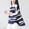 Women's Casual O-neck Half Sleeve Loose Summer Print Striped T-shirt Short Sleeve