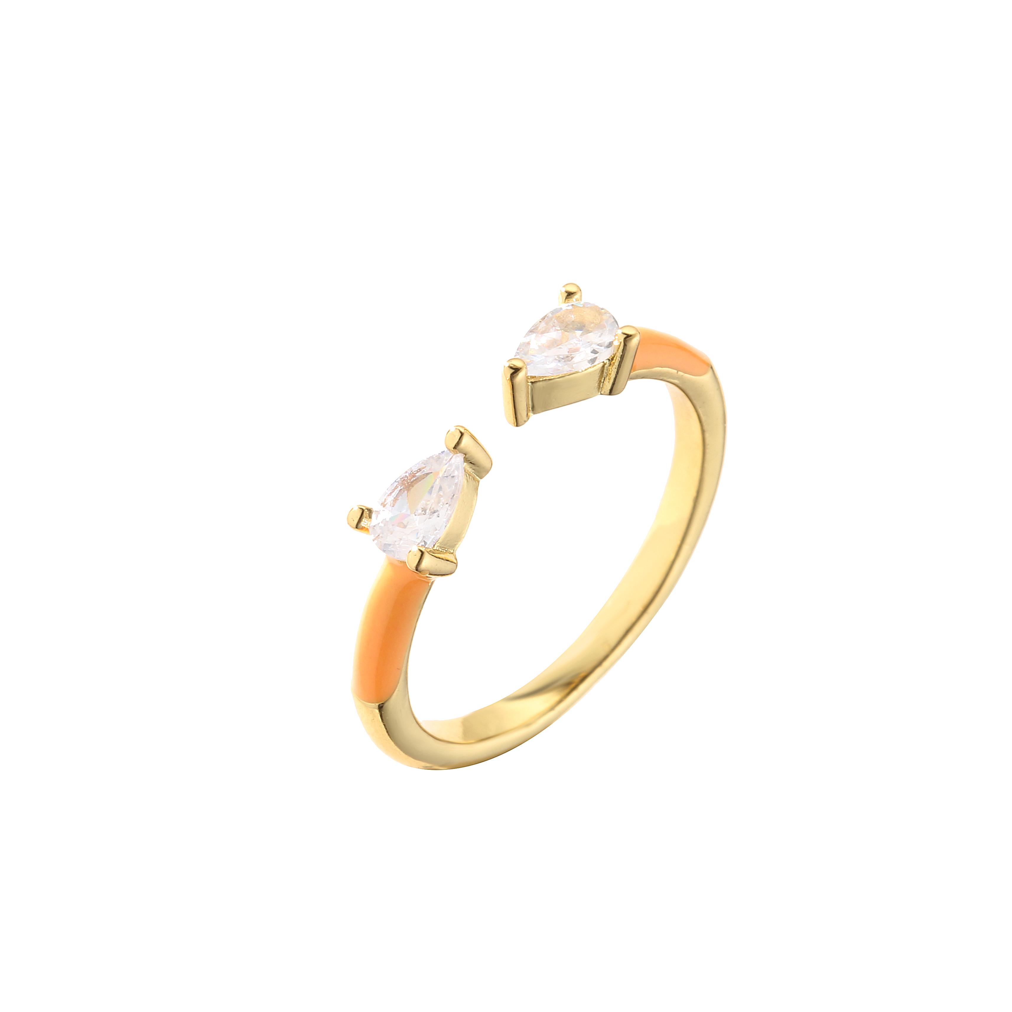 HECHENG,Female Zircon Ring ,Colorful Ring Wedding Zircon ,Multicolor Fashion Circle Party Accessories оранжевый