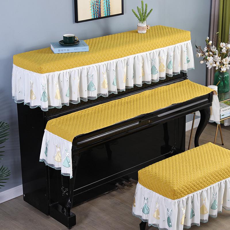 Simple home decoration 1-Piece Set Cartoon Dust Cover Piano Bench Cover or Piano Key Cover Towel Home Simple Decorative Cloth