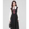 Autumn and winter leave two-piece splicing waist long-sleeved dress teaching interview skirt