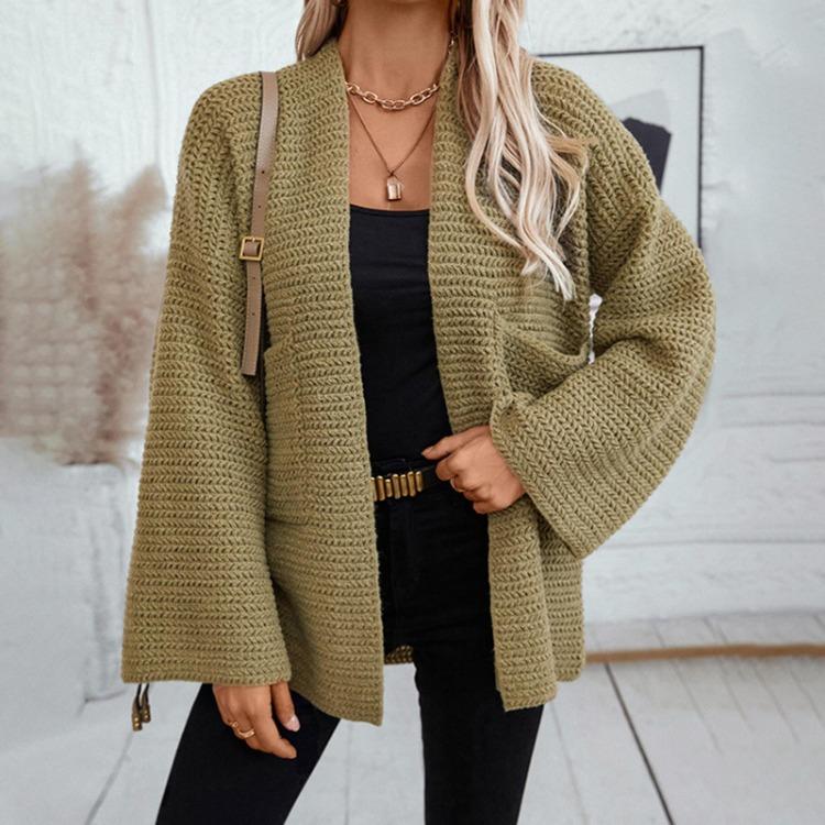 

Women s Casual Chunky Knit Cardigan Long Sleeve Open Front Sweater Coat Fashion Outerwear XL