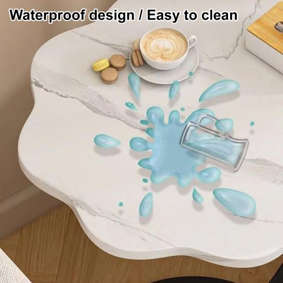 C-shaped Side Table with Flower Shape Tabletop Office Living Room Bedroom 45659