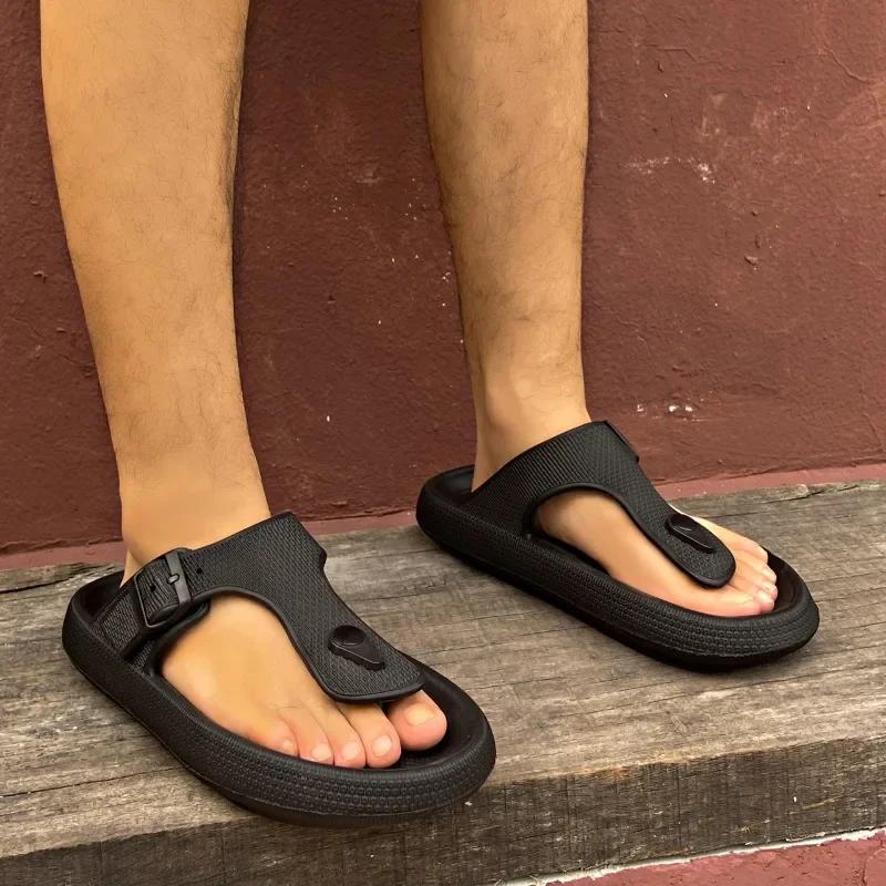 Mode Zehentrenner Damen 2025 Sommer Neu Runde Zehen Damen Hausschuhe Schnalle Outdoor Flach mit Sandalen mit Solide Knapp Heiße Verkäufe Hausschuhe