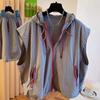 Hooded Sleeveless Vest Lightweight and Versatile for Spring and Summer Loose Casual Quick-dry Sun Protection