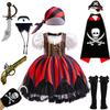 Vestido Tutú de Princesa Pirata del Caribe para Niñas Halloween Cosplay Calavera Capitán Disfraz Infantil Fiesta de Disfraces Ropa para Niños