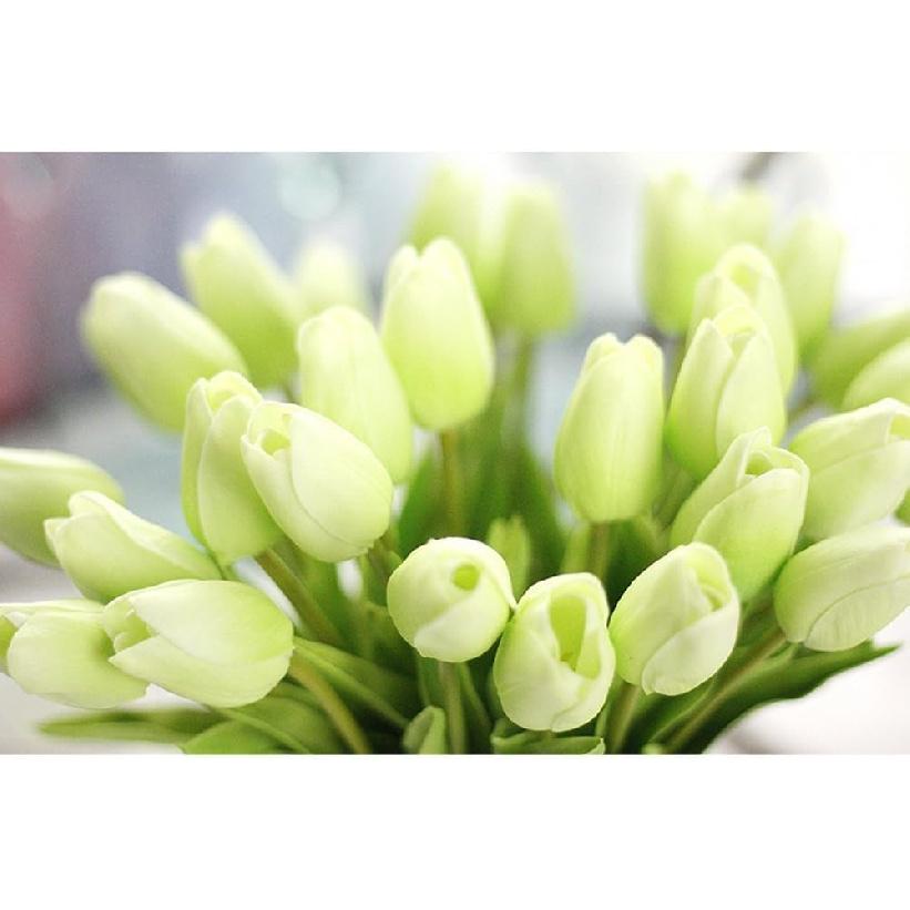 30 Pcs Artificial Tulip Flower Mini Real Touch Fake Flowers Wedding Bouquet Home Decorations for Mother Wife Girlfriend