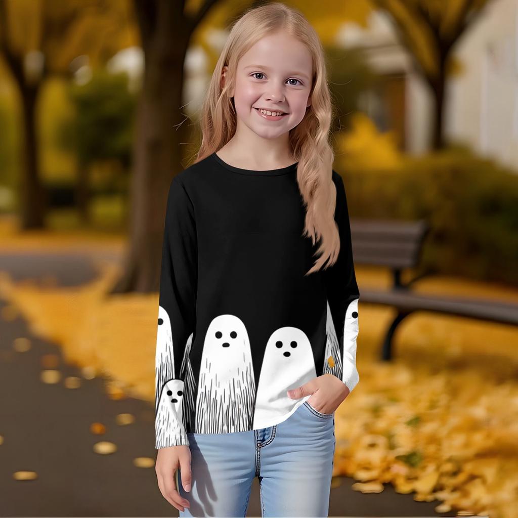 Children's Long-sleeved O-neck Top Printed Daily Casual