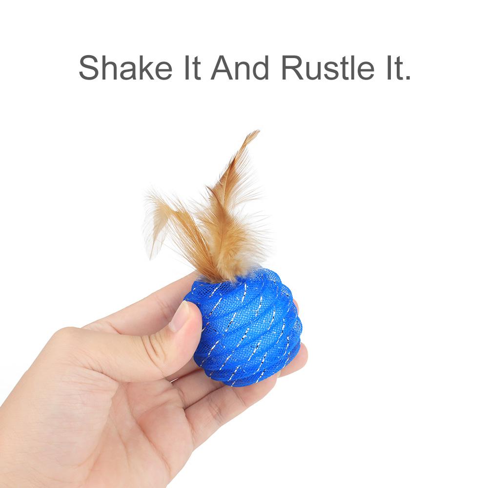 6pcs Tubular Ball Feather Ball Cat Toy Kitten Playing Pet Ball Toy
