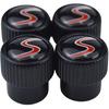 (Set of 4) S Metal Auto Tire Valve Stem Cap Cover with Resin S Emblem Covers Trim for Mini Cooper S Countryman S Clubman S JCW 36110429652