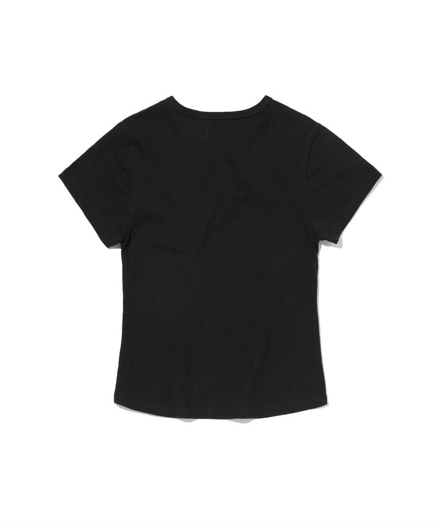 Seuweideu Checkered Cross Crop Tee [Black]