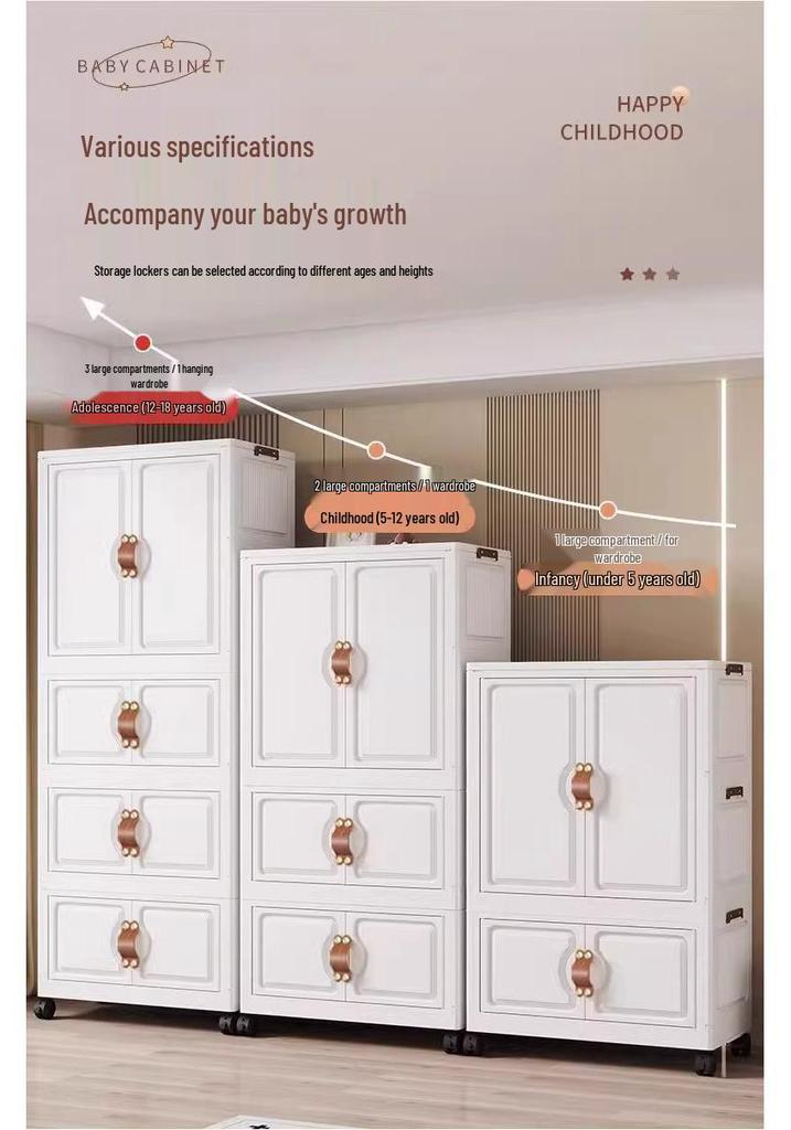 25-Year Durable No-Installation Folding Storage Cabinet for Toys & Clothes