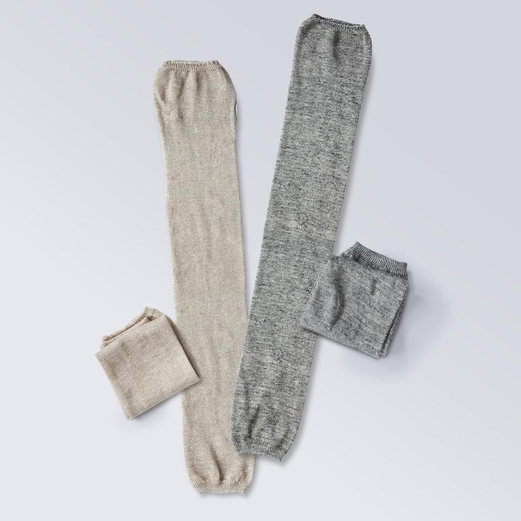 Kurashikinu Linen Silk Arm Loose Fit Summer Knit Long Made with Natural UV Sun Arm Made In Open Air Cold Protection Open-Toe & Covers, Gloves, Silk,