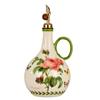 Ceramic Kitchen Oil Bottle with Easy Grip and Metal Pour Lid, Counter Dispenser for Everyday Home Cooking and Display
