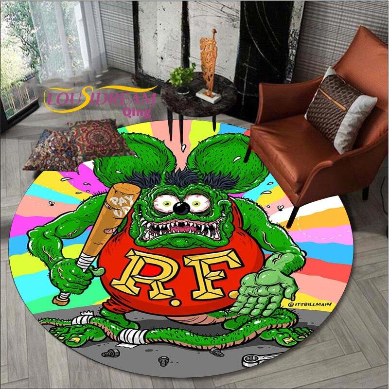 Carpet Retro Round Carpet Living Room Bedroom Skull Design Men's Gift