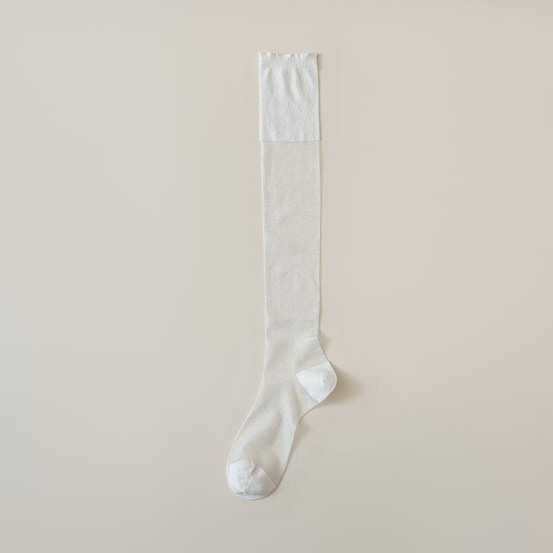 Crystal Silk Socks Stockings Women Summer Ultra-thin Transparent Nylon Long Socks Heart Print Lolita Kawaii Socks Women Stocking