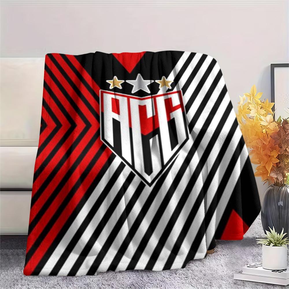 1Pc Atlético Goianiense Print Flannel Blanket High Quality Warm Comfortable Cover for All Seasons Perfect for Gifts Home Decor