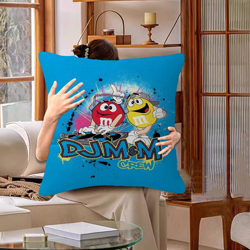 M&Ms Chocolate Office Cushion Pillowcase Car Cushion Cover45X45Cm Lumbar Pillowcase Sofa Pillowcover