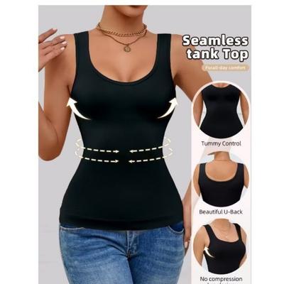 Women Washed Tie Dye Solid Color Slimming Body Shaping Tank Top