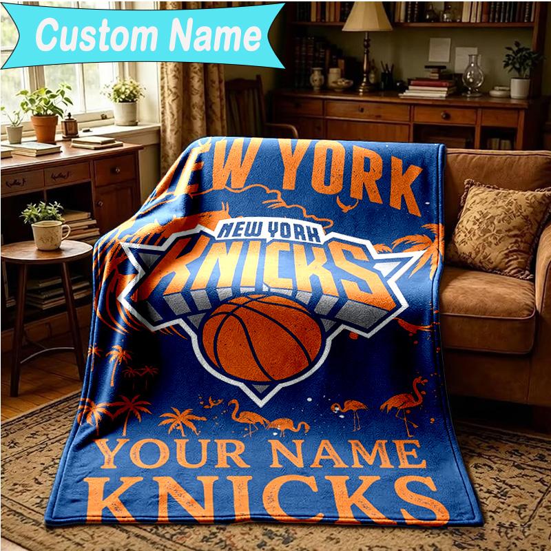 1PC Custom Name Blanket New York Football Flannel Blankets Patterns Throw Blanket All-Season Soft Gift for Couch, Bed, Camping, Birthday Gifts