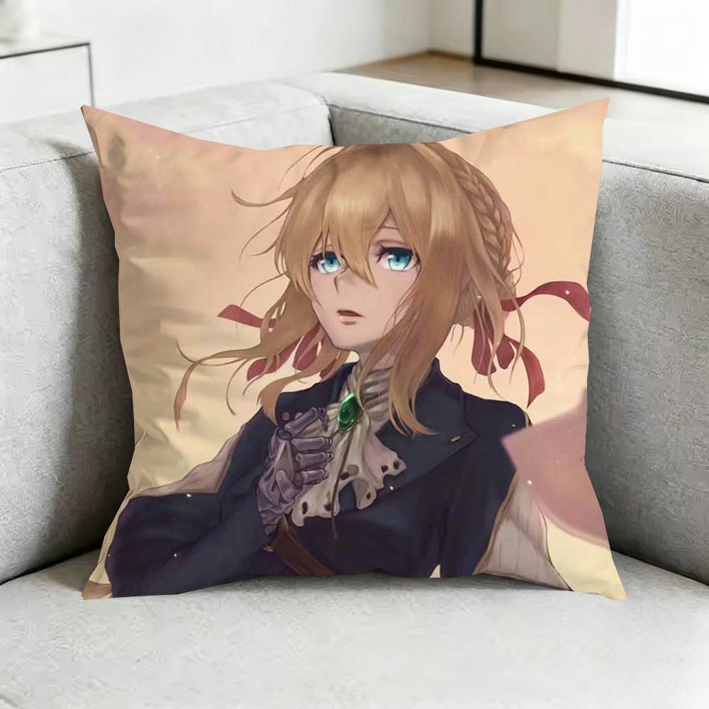 Violet EEvergarden Anime Pillow Case Square DoubleSided Sofa Cushion Cover Bedroom Bedside Pillow Gift