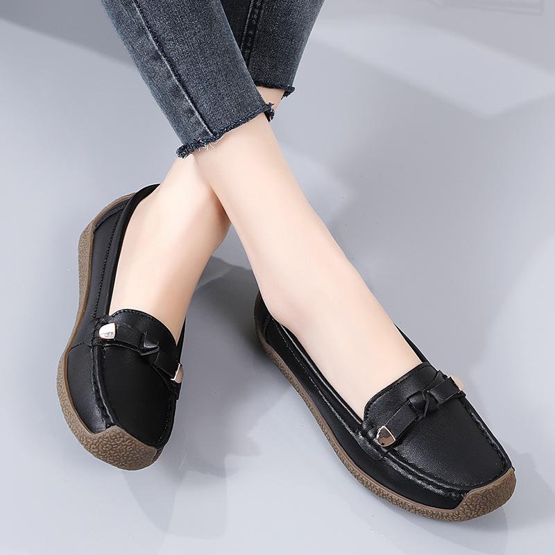 Mocassins plats pour femmes Chaussures de conduite Décontractées Minimalistes Souples Chaussures de marche pour mère Grande taille