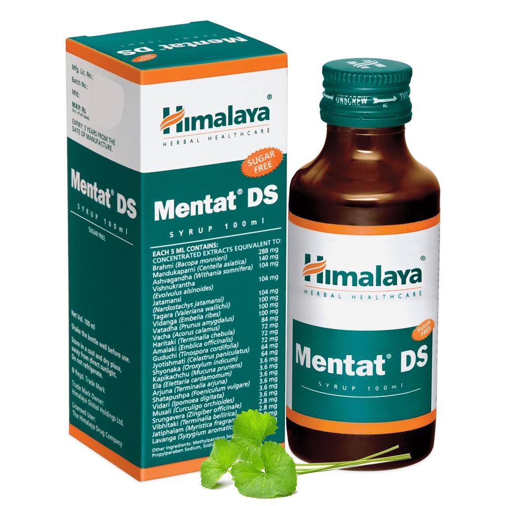 Himalaya Mentat DS Syrup 100ml Pack Of 1 - Natural Cerebral And Nervine Tonic For Mental Performance