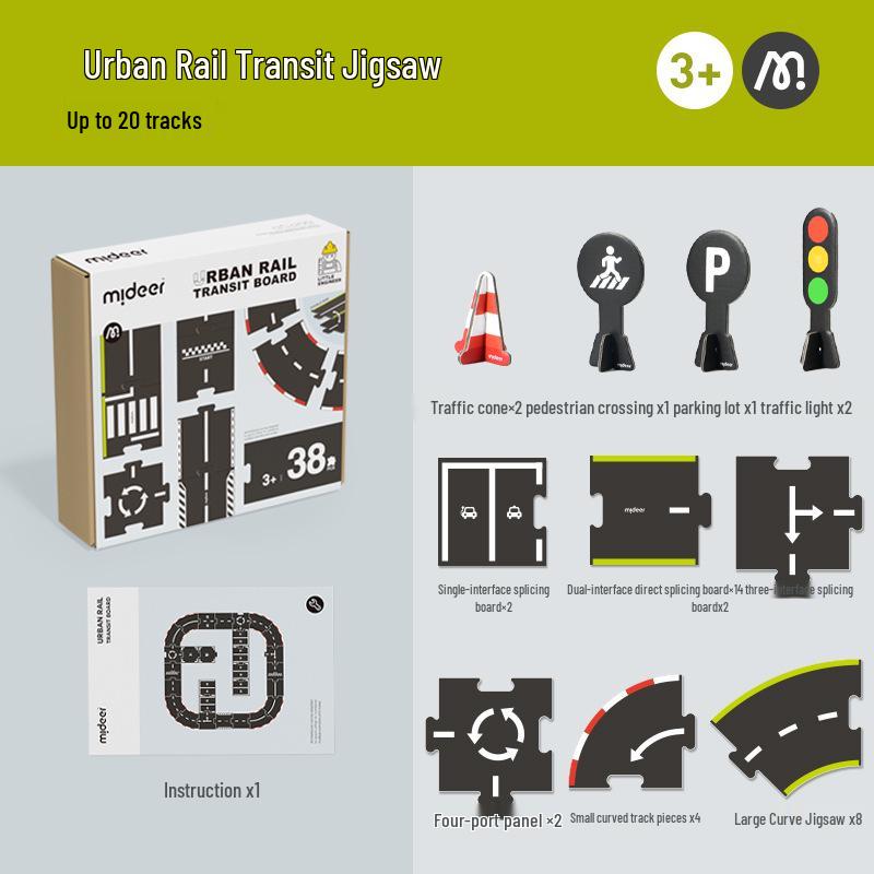 

MiDeer Сделанный вручную DIY Пазл Транспортная трасса - Семейный набор Игрушка-трек для машинок для детей