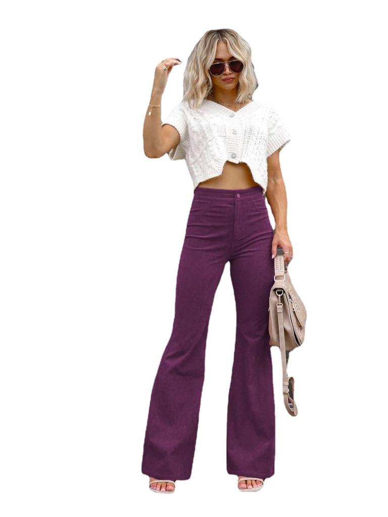 Winter New Solid Velvet Casual Fashion Personality Women's Pants Trendy Brand Casual