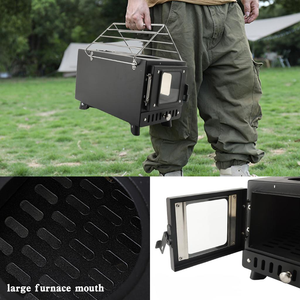 Outdoor Portable Tent Camping Wood Burning Stove with Pipe For Tent Cooking